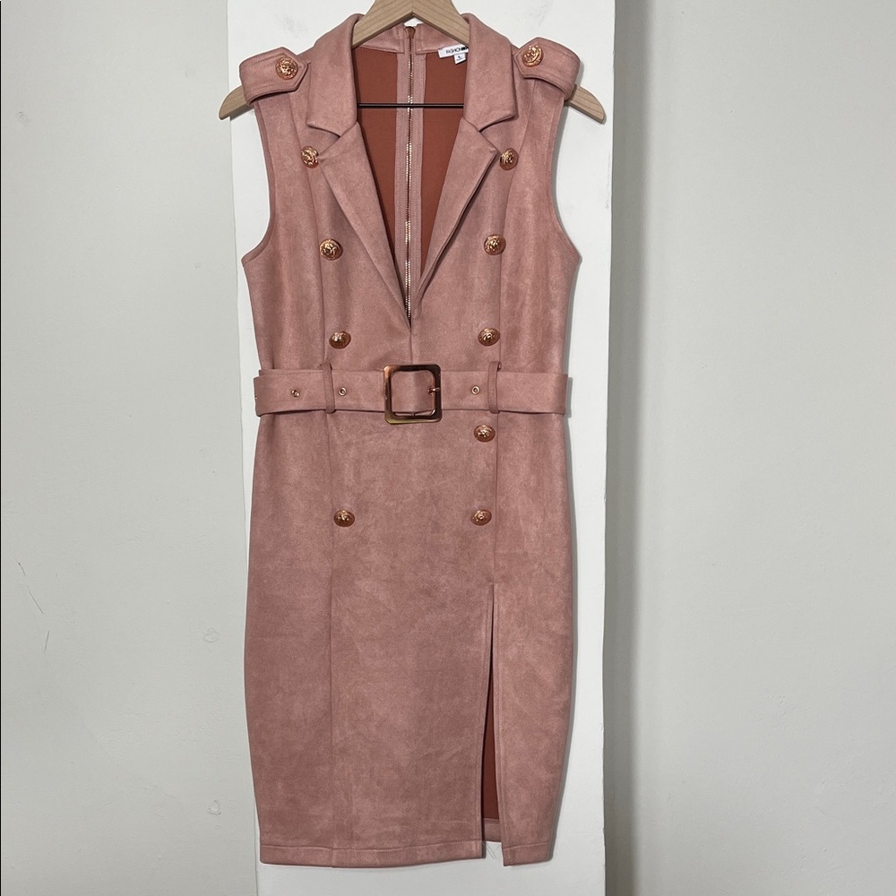 Fashion Nova Pink Sleeveless Belted Mini Dress - Picture 9 of 12